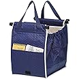 Helishy Insulated Reusable Grab and Go Bag Shopping Trolley Bag Collapsible Grocery Tote Bags with Handles, Clip on Shopping Cart As Seen On TV