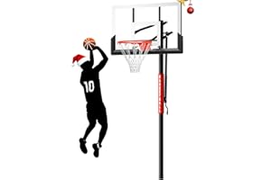 G GX9 GX9 In-Ground Basketball Hoops 10ft Adjustable with Crank, Outdoor Inground Basketball Goal System with 45-54 Inch Shatterproof Backboard