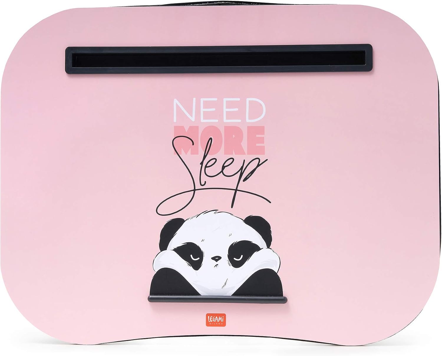 Legami - Laptop Tray, 44 x 33.5 cm, Laptop Tray, Tablet Holder, Panda Theme, Soft Cushion with Padding, Side Handle