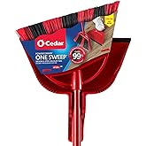 O-Cedar Sweep Broom with Step-On Dustpan | Remove 99% with One Sweep | Lightweight Quiet Cleaning Tool | Ideal for Pet Owners