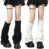 Molirex 2 Pairs Leg Warmers for Women with Leg Garter Y2K Lolita Socks Gyaru Harajuku Accessories
