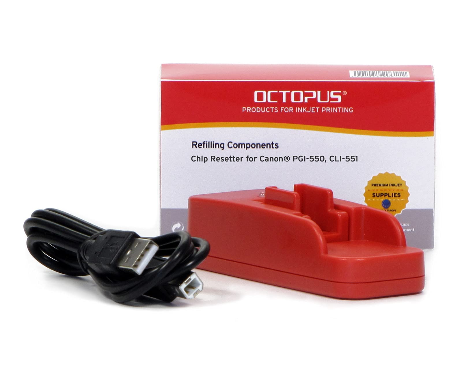 Chip Resetter (non OEM) for Canon PGI-550 CLI-551 inkjet cartridges for Pixma Printers, Unlimited Number of Resets