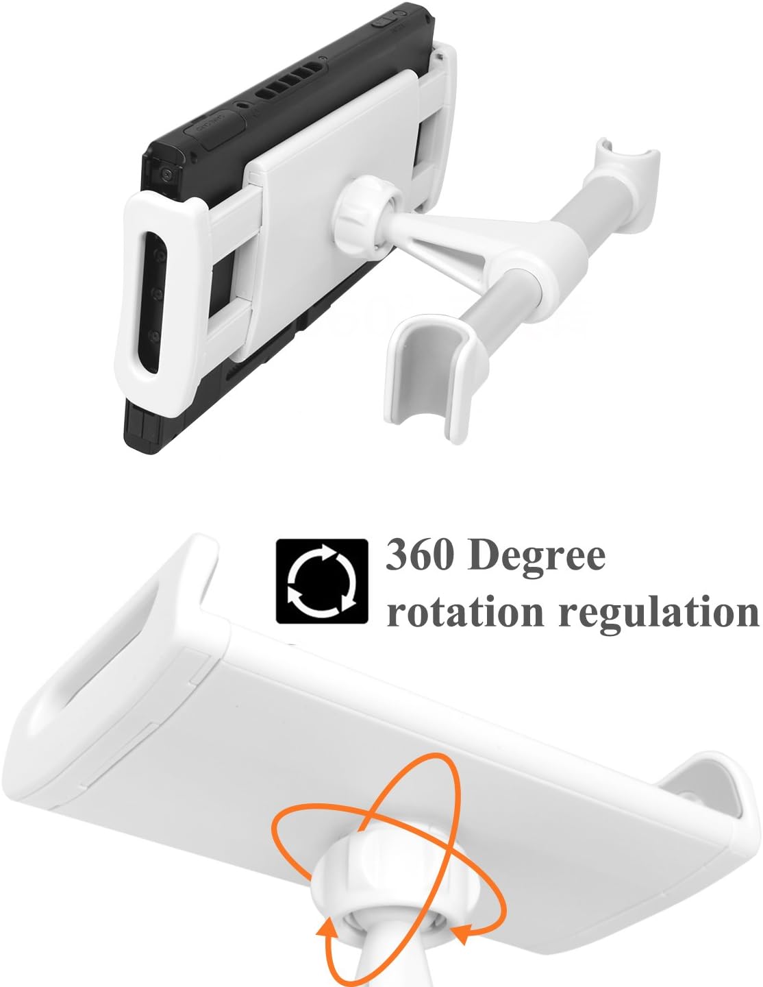 FYOUNG Car Headrest Mount for Nintendo Switch, Adjustable Car Holder for Nintendo Switch/iPhone/iPad and Other Devices (4"-11") - White: Electronics