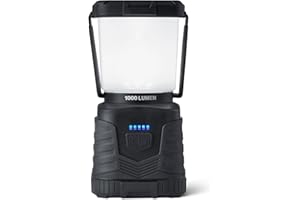 �鶹�� Basics Camping Essentials Lantern, 360-degree 1000 Lumen Lanterns, Adjustable dimmable, Black (Batteries Not Included)