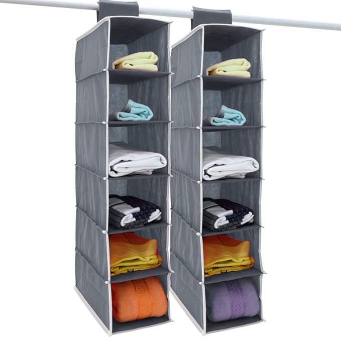 Amazon.de: 2x Hängeaufbewahrung Kleiderschrank Hängeregal ...
