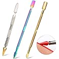 Leather Edge Dye Pen, Double Head, Leather Edge Roller Pen Applicator, Leather Edge Printing Tool, Edge Treatment Roller Pen for Leather Craft DIY Working(Round Head and Tapered Head)