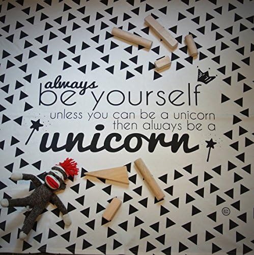 Always a Unicorn Triangle Black and White Baby Swaddle Blanket