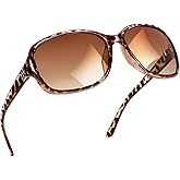 SIPHEW Polarized Sunglasses for Women | Vintage Square Sunglasses w UV400 Protection | Womens Wraparound Shade