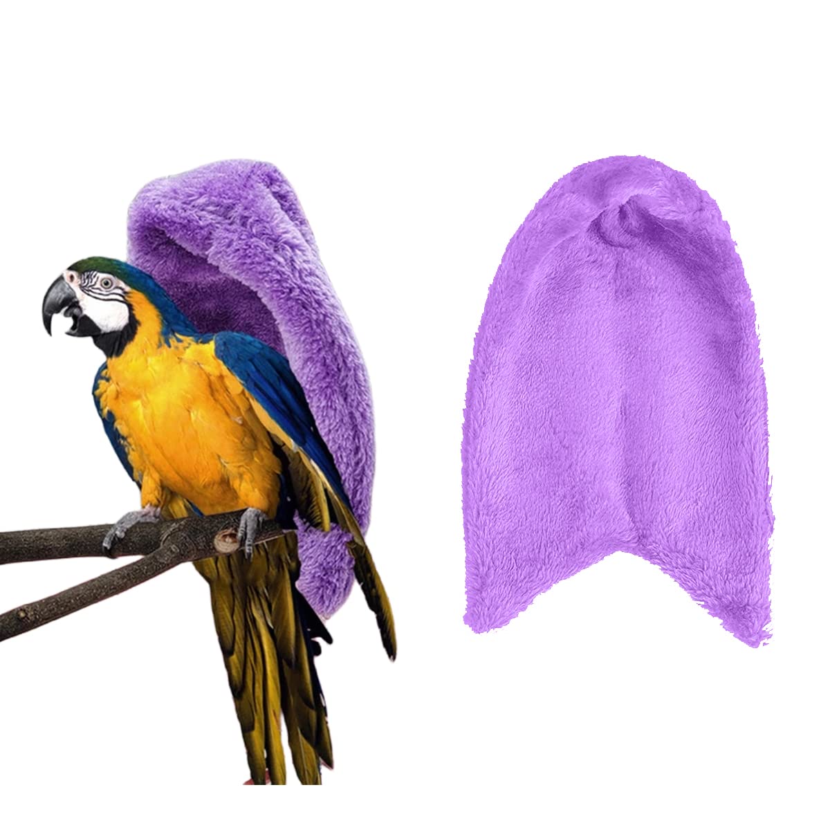 OTKARXUS Comfort Corner Fleece Bird Blanket,1PC Winter Warm Parrot Cage Snuggle Hut,Cage Bird Nest Parrot Bed for Parakeet Cockatiel Parrots Cockatiels (S, Purple)