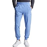Cherokee Men Scrubs Pant Mid Rise Pull-on Jogger Plus Size CK236, 2XL, Ciel