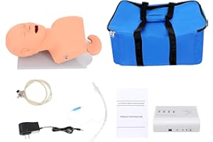 SHZICMY Electronic Intubation Training Model with Smart Alarm & Light Feedback, Adult Airway Management Simulator for Oral/Nasal Practice, Includes Monitor & Carrying Case