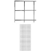 SSWBasics 2 ft x 5 ft Chrome Wire Grid Wall Panels | Accommodates shelves, peg hooks, and faceouts on 3-inch on center wires with double outer wires for support.