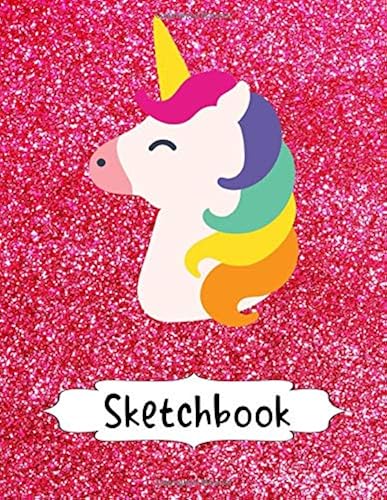 Download Sketchbook: Cute Unicorn Pink Glitter Cover | 8.5' x 11' Large Blank Sketchbook For Girls | 100 Pages - Perfect For Sketching, Doodling, Drawing Or Coloring | Cute Kids Drawing Books PDF