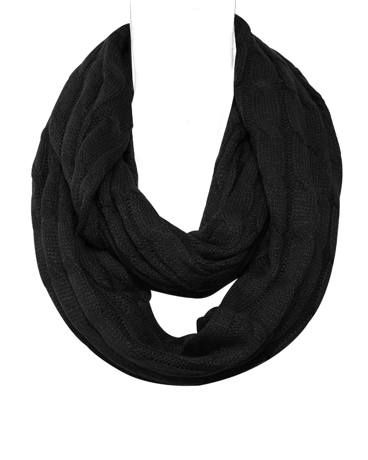 Wrapables Winter Warm Cable Knit Infinity Scarf and Beanie Set Wrapables Winter Warm Cable Knit Infinity Scarf and Beanie Set