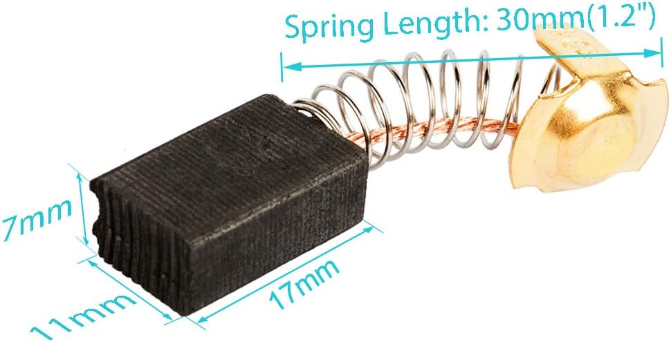 sourcingmap Carbon Brushes for Electric Motors Replacement 17mm x 11mm x 7mm 2pcs, Gray, Gold, 17x11x7mm - Image 5