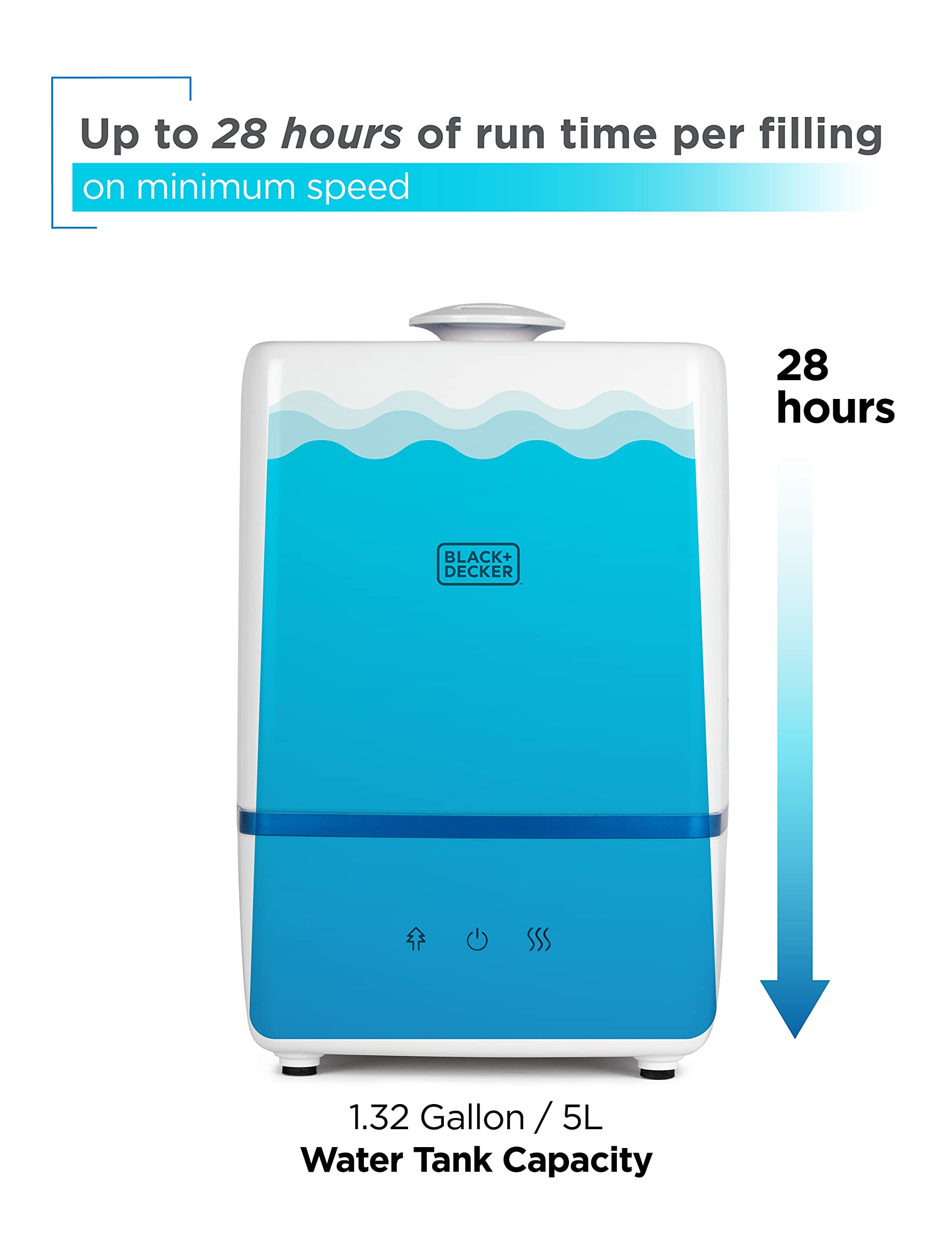 BLACK+DECKER 1.32 Gallon Ultrasonic Warm & Cool Mist Humidifier