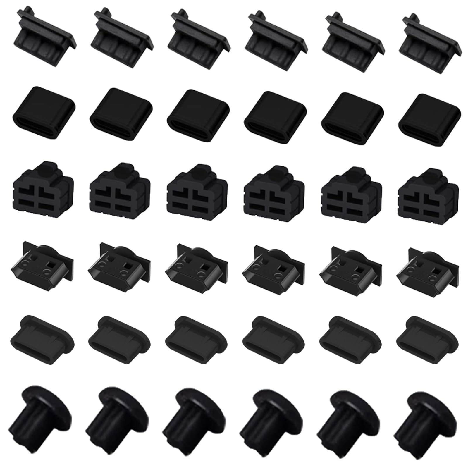 Photo 1 of 36PCS USB Port Cover, Silicone Anti Dust Cover Dust Plugs Caps for Computer Camera, USB A, USB C, RJ45, HDMI, Headphones Port, Data Line Port (6 Types)