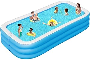 Big Inflatable Pool for Adults, Lylting 145"x74"x22" Extra Large Thickened Blow Up Swimming Pool with Repair Patch, Full Size Family Inflatable Pools for Backyard Lawn Indoor Outdoor (Extra Large)