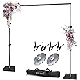 HYJ-INC Pipe and Drape Photography Backdrop Stand Kit Adjustable Photo Background Stand 10ft x 6.5ft with Metal Base for Parties Weddings Birthday Party Events Photo Booth