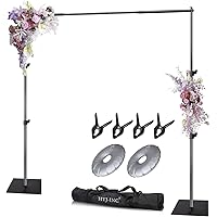 SLOW DOLPHIN Pipe And Drape Photography Backdrop Stand Kit Adjustable Photo Background Stand 10 3ft X 6 4ft With Metal Base For Parties Weddings Birthday Party Events Photo Booth - View #11