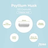 MOBU Psyllium Husk 750mg 120 Capsules Fibre Supplement Vegan UK Made view 5