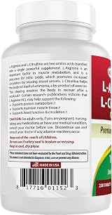 Best Naturals L Arginine L Citrulline Complex 1000 mg 250 Tablets view 7