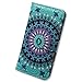 Bcov Case for iPhone 6s Plus/iPhone 6 Plus, Green Mandala DesignLeather Flip Wallet Case Cover with Card Slot Holder Kickstand for iPhone 6 Plus/6S Plus