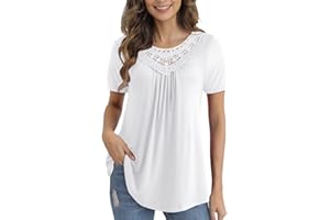 mjhGcfj Short Sleeve Tunics For Women To Wear With Leggings Plus Size Fashion Plain Crew Neck T-shirt Mid-length Blouse