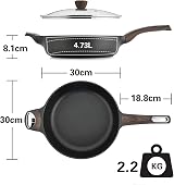 SENSARTE 30cm Deep Nonstick Frying Pan 4.7L with Lid Induction Friendly view 6