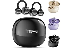INAVA Fone de Ouvido de Nova Geração,Bluetooth 6.0,50h de Autonomia,À Prova d'Água IPX6,Microfone ENC,Conforto Leve para Esportes,Orelhas Pequenas e Óculos (Preto)