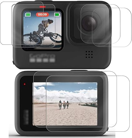 Amazon Taisioner Gopro Hero 9 Black専用強化ガラスフィルム 背面タッチスクリーン レンズ 液晶フィルム 前面スクリーン 保護フィルムセット 耐衝撃 気泡ゼロ キズ防止 飛散防止 6枚入り2セット Gopro Hero9 Black用 Taisioner カメラ用液晶保護フィルム