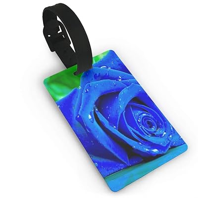 Luggage Tags Blue Rose Baggage Name Tag Holder Labels