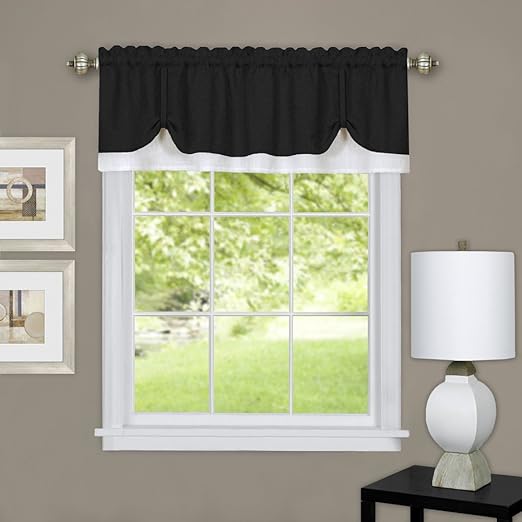 Amazon Com Woven Trends Two Tone Window Curtain Valance Double