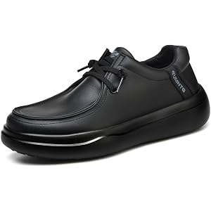 CUMNTQ Non Slip Work Shoes Men, Thick Cushion Sole Comfort Chef Shoes | Slip On Walking Loafers, Lightweight Mens Water & Oil