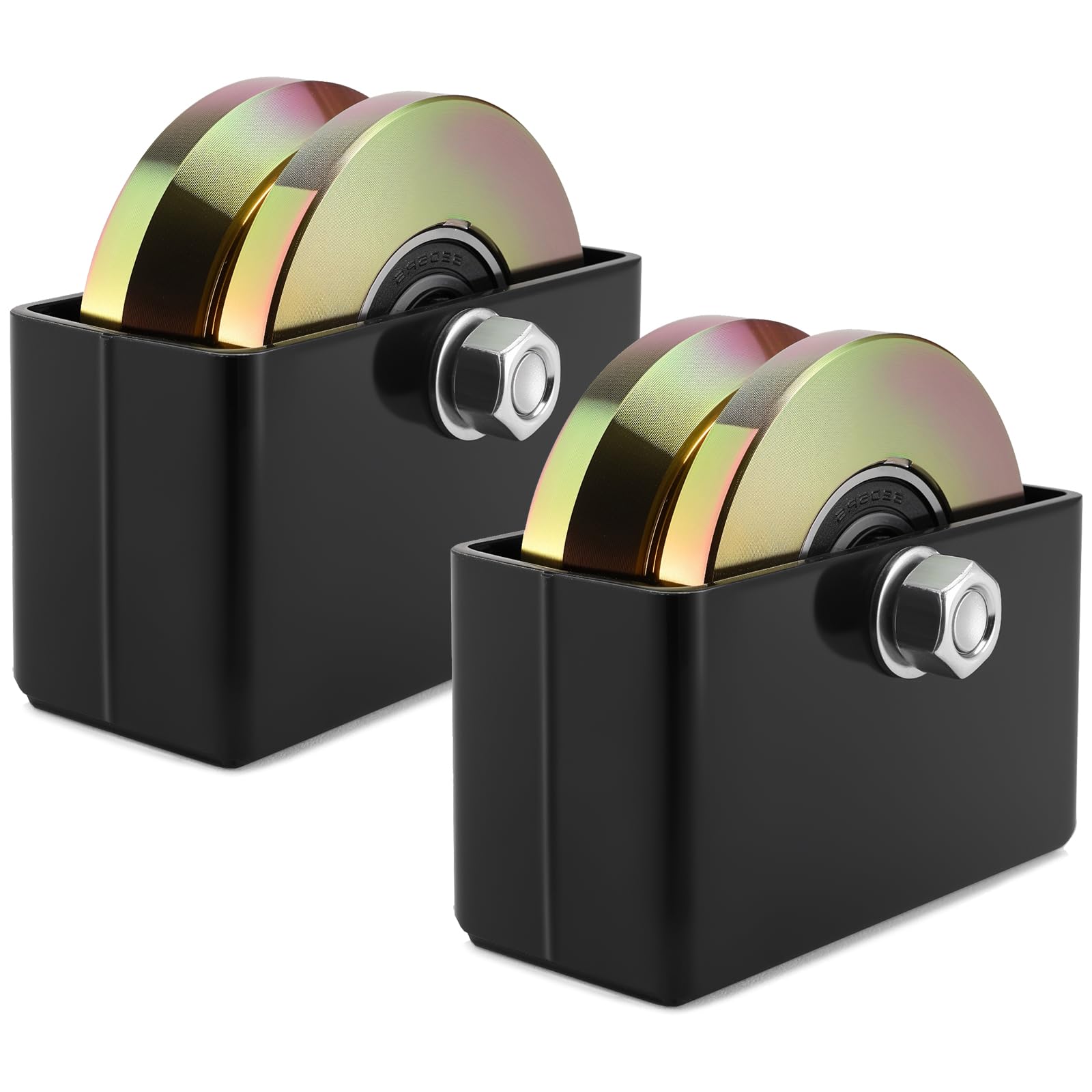 Photo 1 of Soiiw 4" Sliding Gate Rollers Wheel 2 Pack V Groove Slide Wheel 1-3/4" Width with Welded Bracket Heavy Duty Solid Double Bearing 3000 Lbs Capacity with Screws