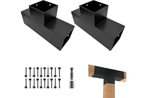 ITeVe.GD 3-Way Pergola Bracket,Galvanized Steel Woodwork T-Shaped Bracket for 6" x 6“(5.5" x 5.5”) Lumber,Metal DIY Bracket f