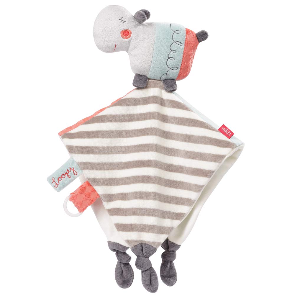 Fehn 059090 Hippo Deluxe Comforter/Playmate, Sleeping Aid and Soft Toy Cuddly Blanket with Attachment Ring for Dummy to Grip and Feel, for Babies and Toddlers from 0+ Months โ image 1