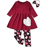 Toddler-Girls-Fall-Clothes-Set Little Girls Highlow Tunic Tops+Leggings Outfit Boutique Clothing
