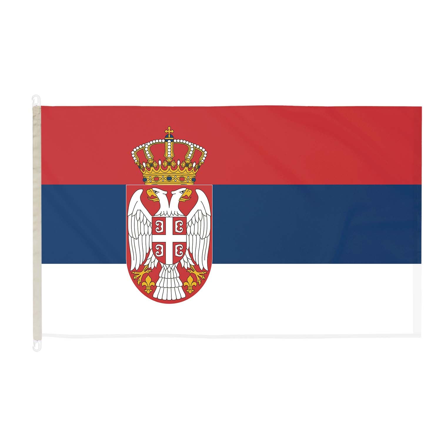 Serbia Crest DuraFlag with Clips 5ft x 3ft Premium Quality Flag 150cm x 90cm