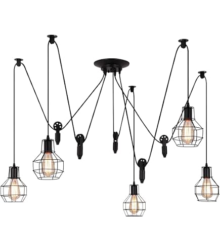 thumbnail image 2 of Lonruis Spider Light Chandelier Spider Pendant Light Fixture Edison Chandelier 8 Arms Vintage Industrial Steampunk Hanging Ceiling Multi DIY 2 of 9