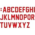 Fanbay 52 Pieces 3 Inch Iron On Letters A to Z Heat Transfer Letters Paper for Sport Jersyes T Shirts Team Name(Red)