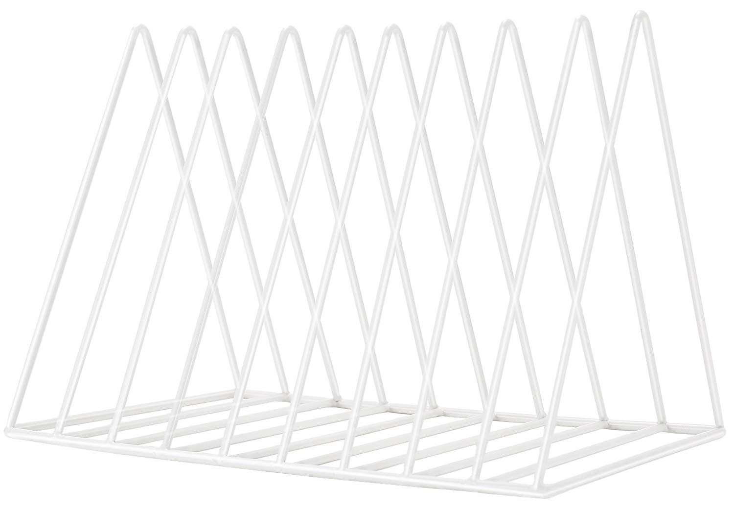 Photo 1 of Sooyee 9 Slot White Magazine Holder,Desktop File Sorter Organizer Triangle Bookshelf Decor Home Office
