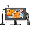 Jexiop 9" IPS Screen Small TV,Portable TV with Digital ATSC Tuner, USB Port, AV Input, Built-in Rechargeable Battery Operated TV, Mini TV for Camping Caravan Kitchen