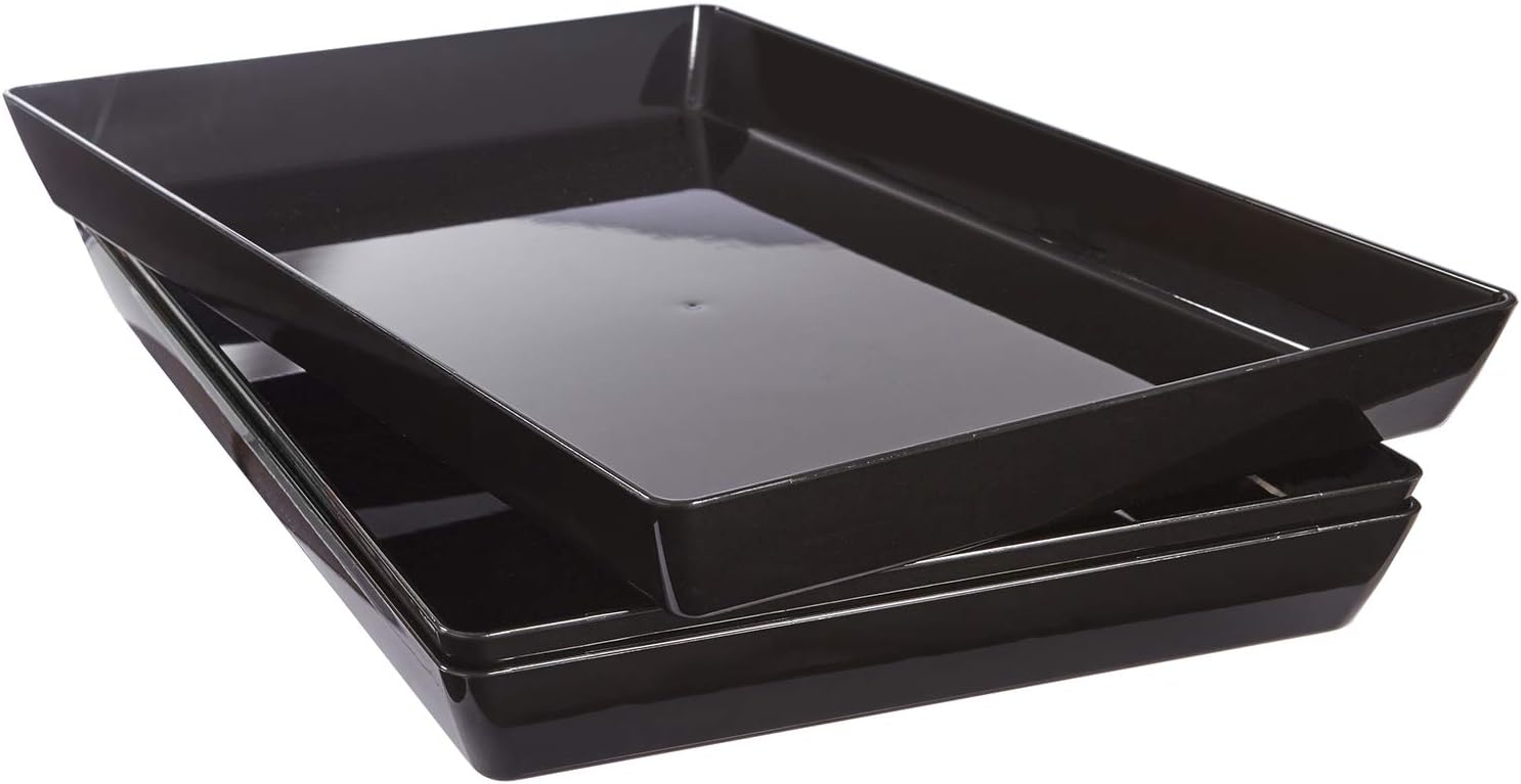 Avant 15" x 10" Plastic Serving Tray set of 3 Black