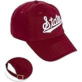 Desert Cactus Mississippi State University Baseball Hat Bulldogs MSU Brimmed Embroidered Hats Cap Adjustable Cloth Strap Adult (Style A1) Maroon