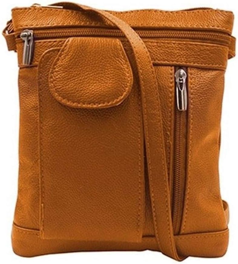 Soft Genuine Leather Crossbody Bag - On-the-Go Leather Crossover Purse for Women
