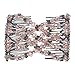 LOVEF 5pcs New Stretch Flower Bow Glass Bead Hair Head Comb Cuff Double Clip Good Gift