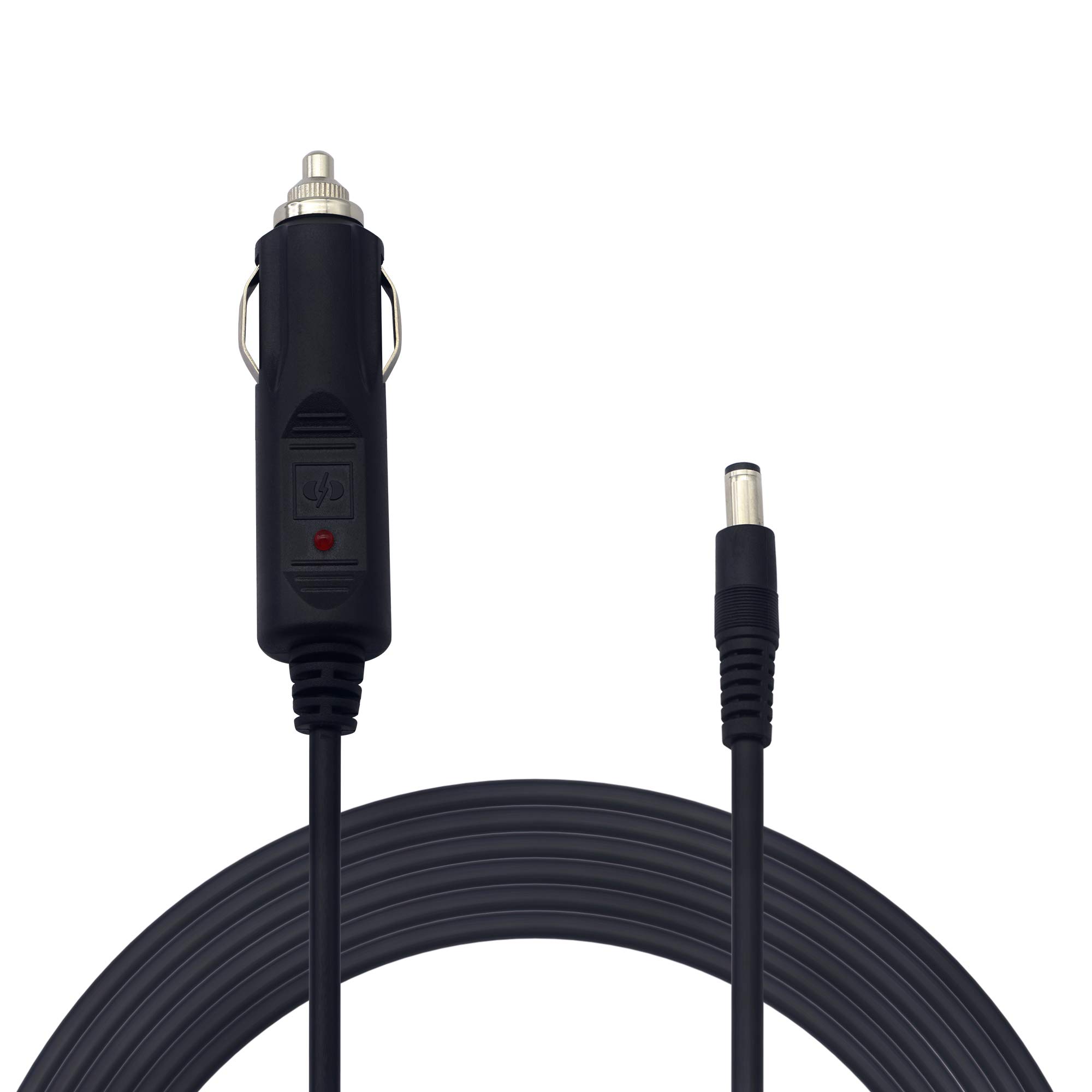 12V-24V DC 5.5x2.1mm Car Cigarette Lighter Extension Adapter Cable With LED for Car Truck Bus Van(10FT)
