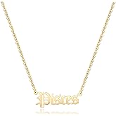 Aimber 18K Gold Plated Astrology Necklace for Women Jewelry,12 Zodiac Pendant Horoscope Constellations Necklace