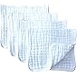 Muslin Burp Cloths 4 Pack Large 20" by 10" 100% Cotton 6 Layers Extra Absorbent and Soft by Synrroe